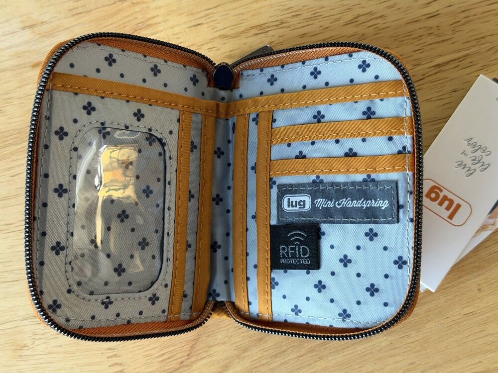 Lug Mini Handspring RFID Wallet Orange Travel Small Credit Card Money - Picture 10 of 13